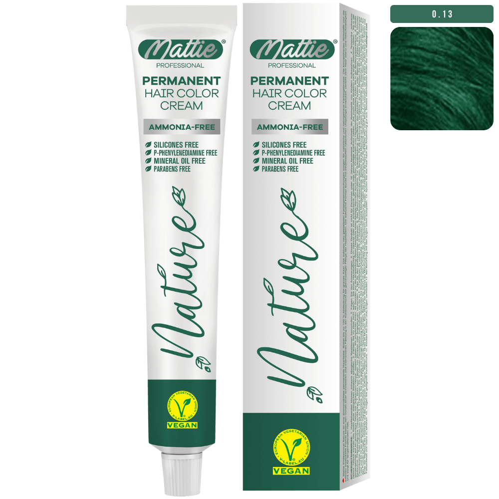 Mattie Professional Nature (0.13) Emerald Green - Vegan Permanente Kleurcrème 60ml