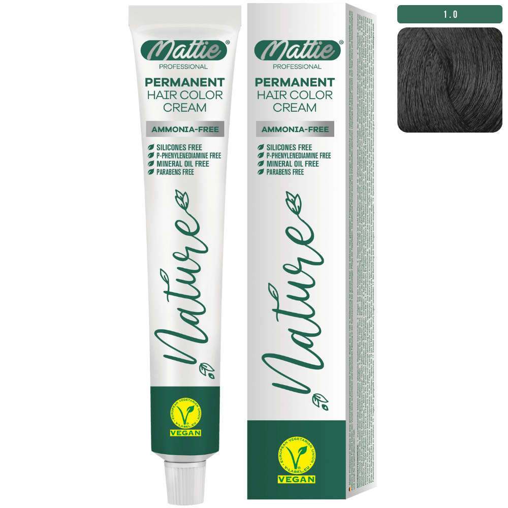 Mattie Professional Nature (1.0) Zwart - Vegan Permanente Kleurcrème 60ml