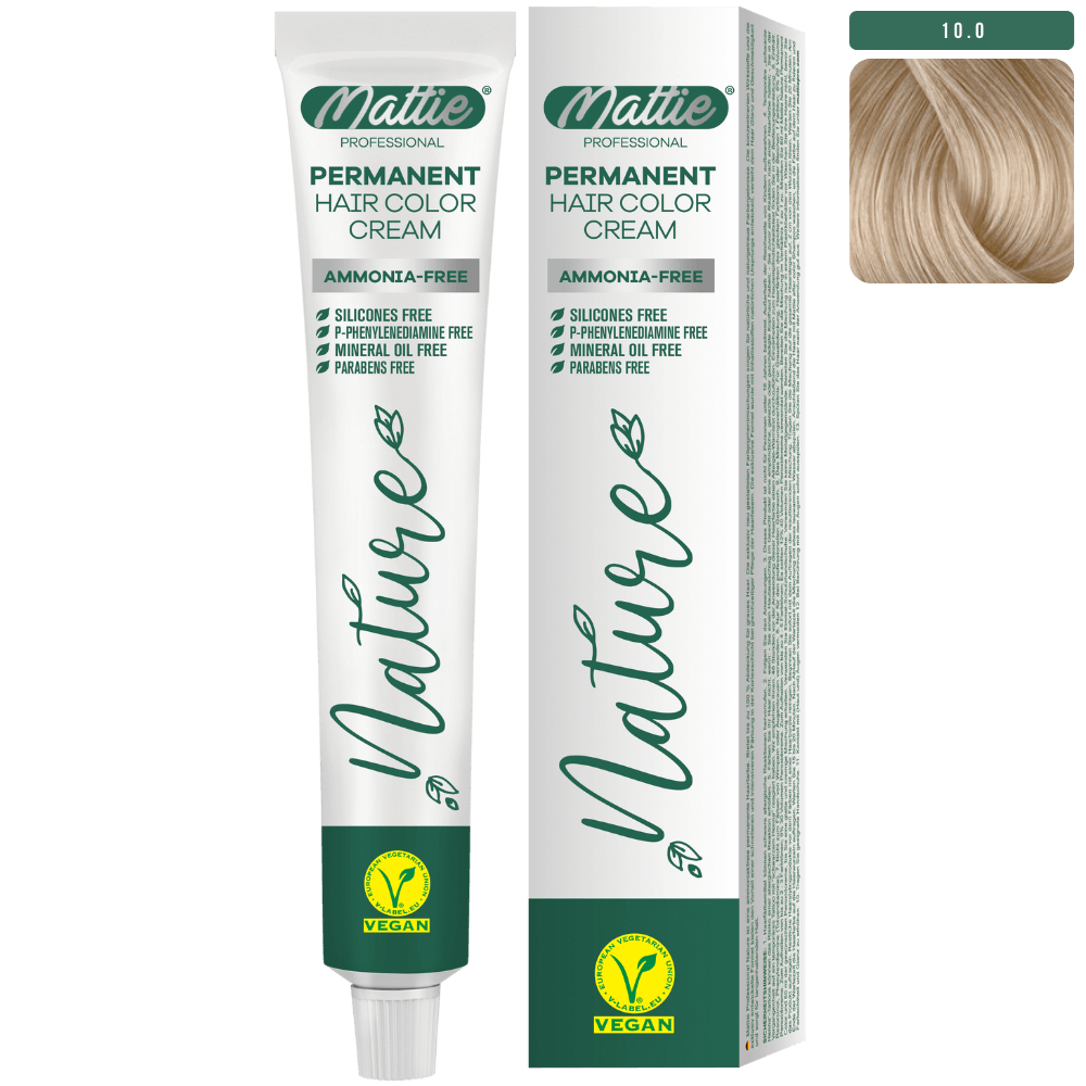 Mattie Professional Nature (10.0) Intens Extra Licht Blond - Vegan Permanente Kleurcrème 60ml