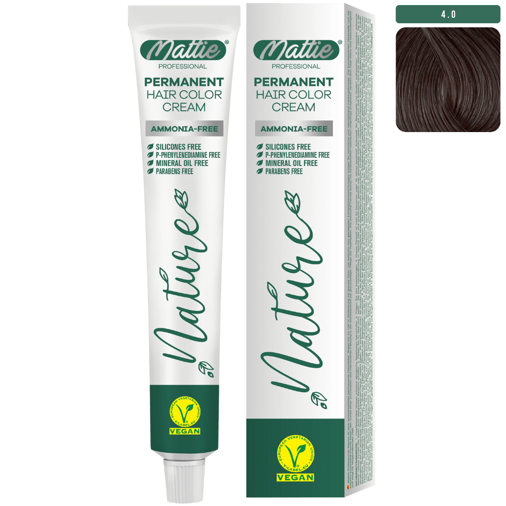 Mattie Professional Nature (4.0) Intens Bruin - Vegan Permanente Kleurcrème 60ml