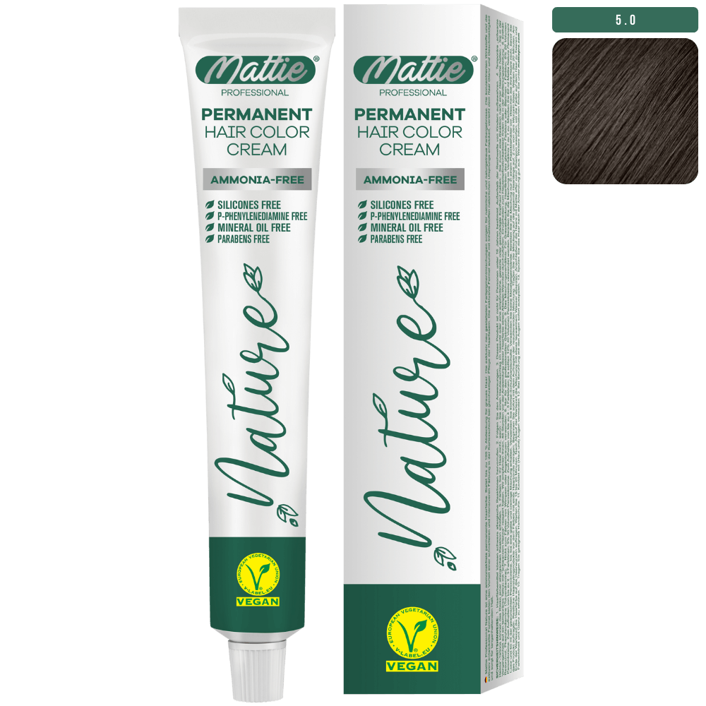 Mattie Professional Nature (5.0) Intens Lichtbruin - Vegan Permanente Kleurcrème 60ml