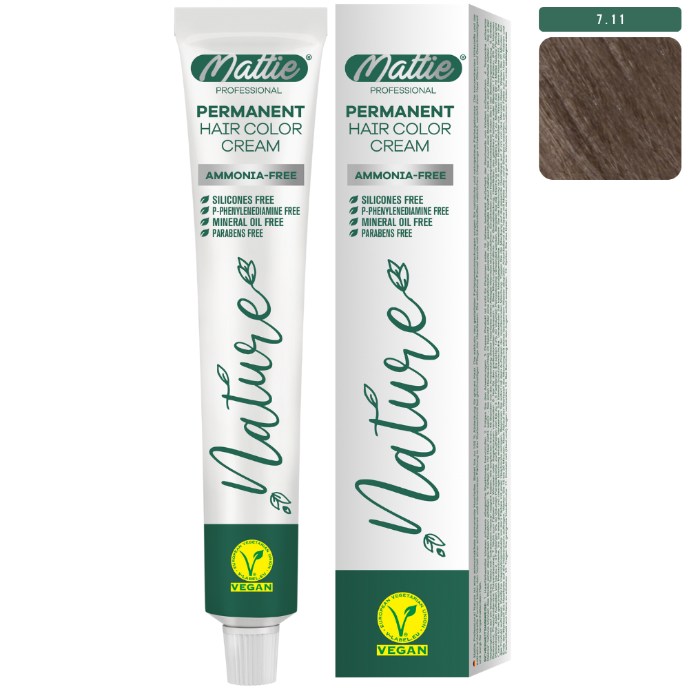 Mattie Professional Nature (7.11) Extra Asblond - Vegan Permanente Kleurcrème 60ml