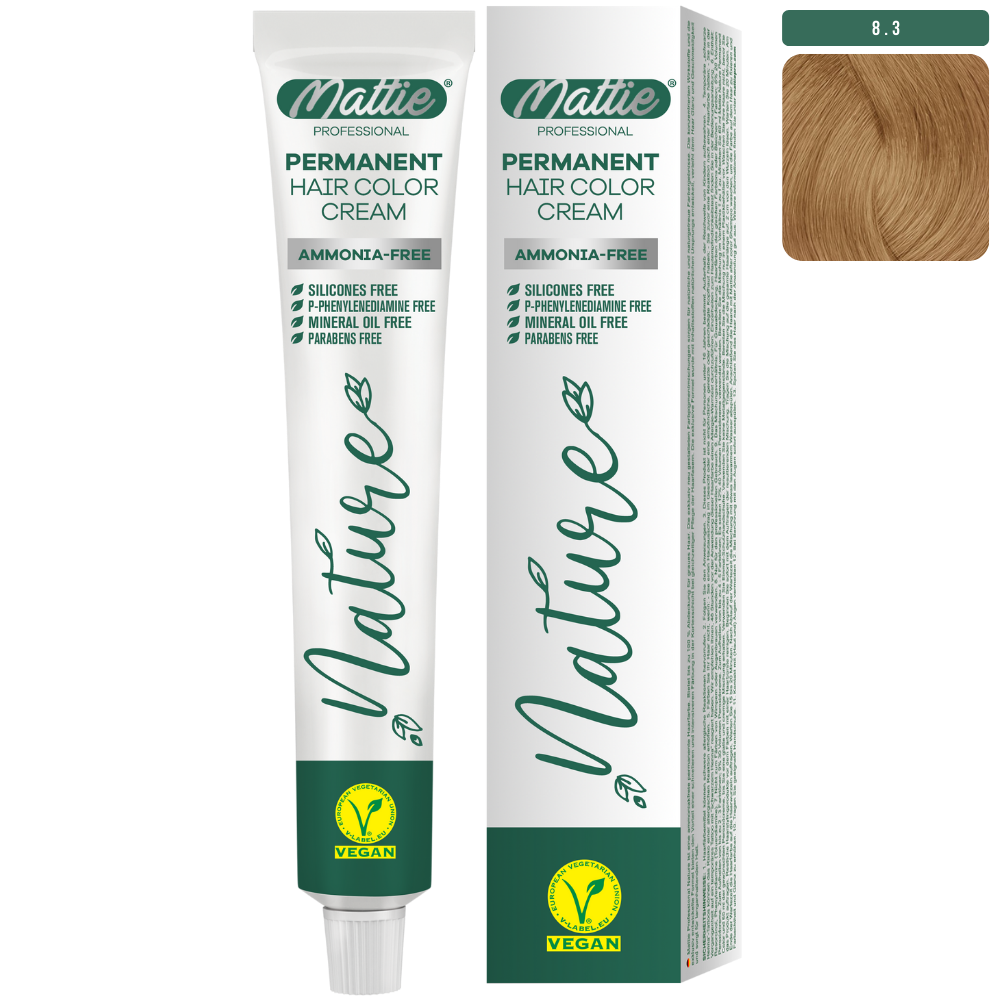 Mattie Professional Nature (8.3) Golden Blonde - Vegan Permanent Color Cream 60ml