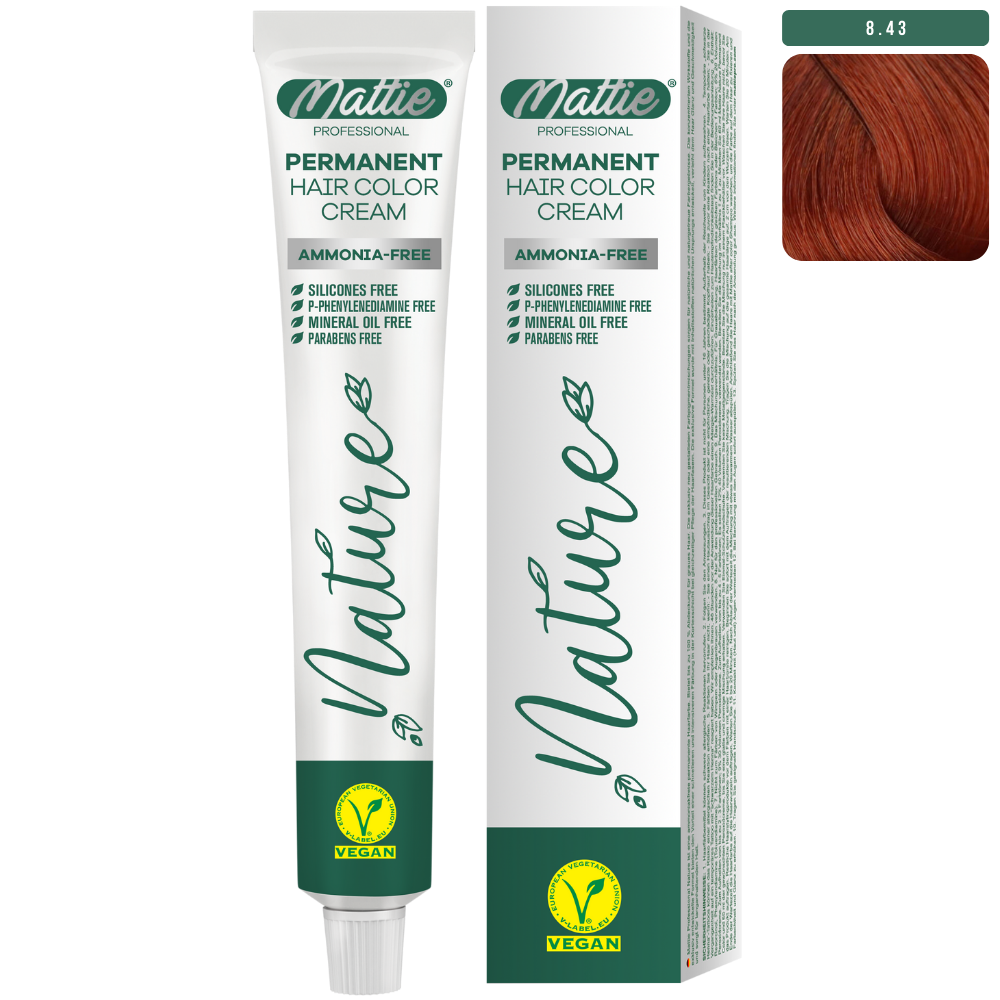 Mattie Professional Nature (8.43) Honey Foam - Vegan Permanent Color Cream 60ml