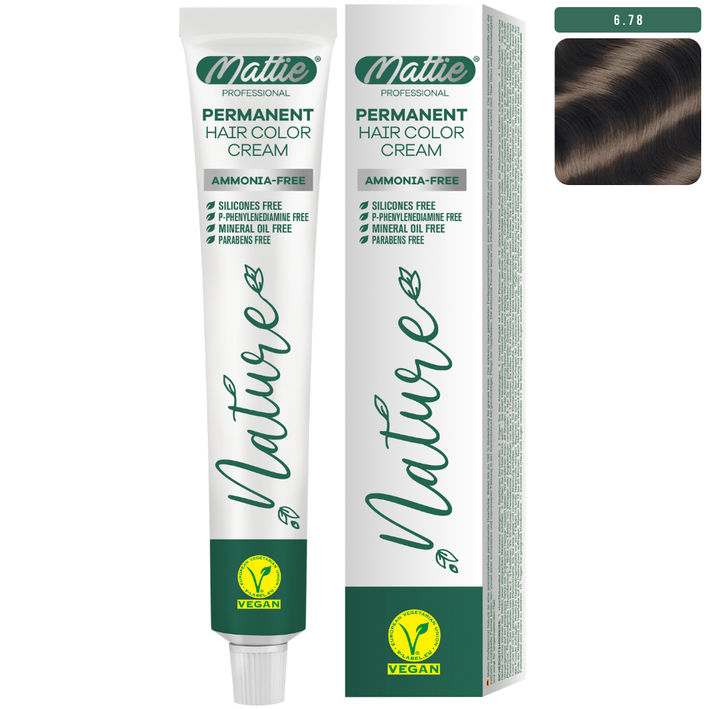 Mattie Professional Nature (6.78) Brunet Beige - Vegan Permanent Color Cream 60ml