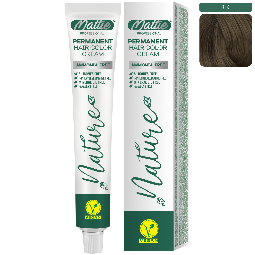 Mattie Professional Nature (7.8) Blonde Sand Beige - Vegan Permanent Color Cream 60ml